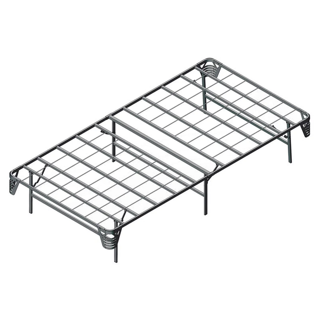 Transitional Metal Twin Bed Frame in Silver B574