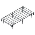 Transitional Metal Twin Bed Frame in Silver B574