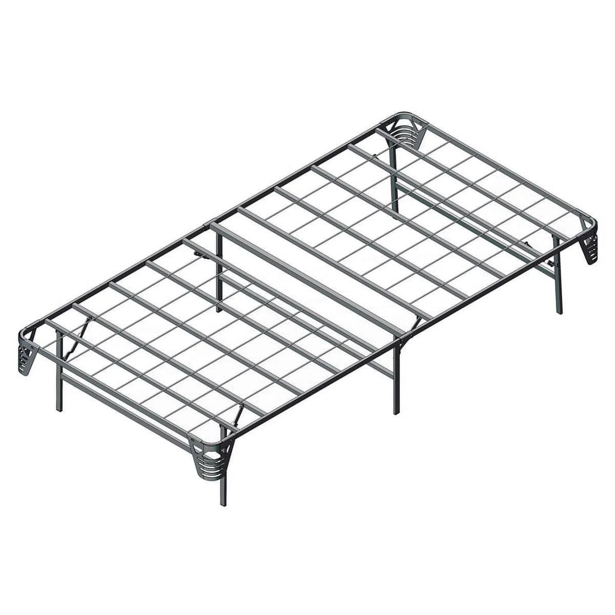 Transitional Metal Twin Bed Frame in Silver B574