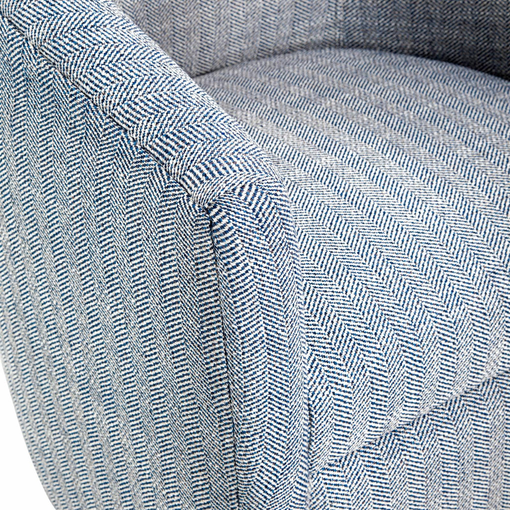 Indigo Blue Polyester Fabric Swivel Accent Chair W636