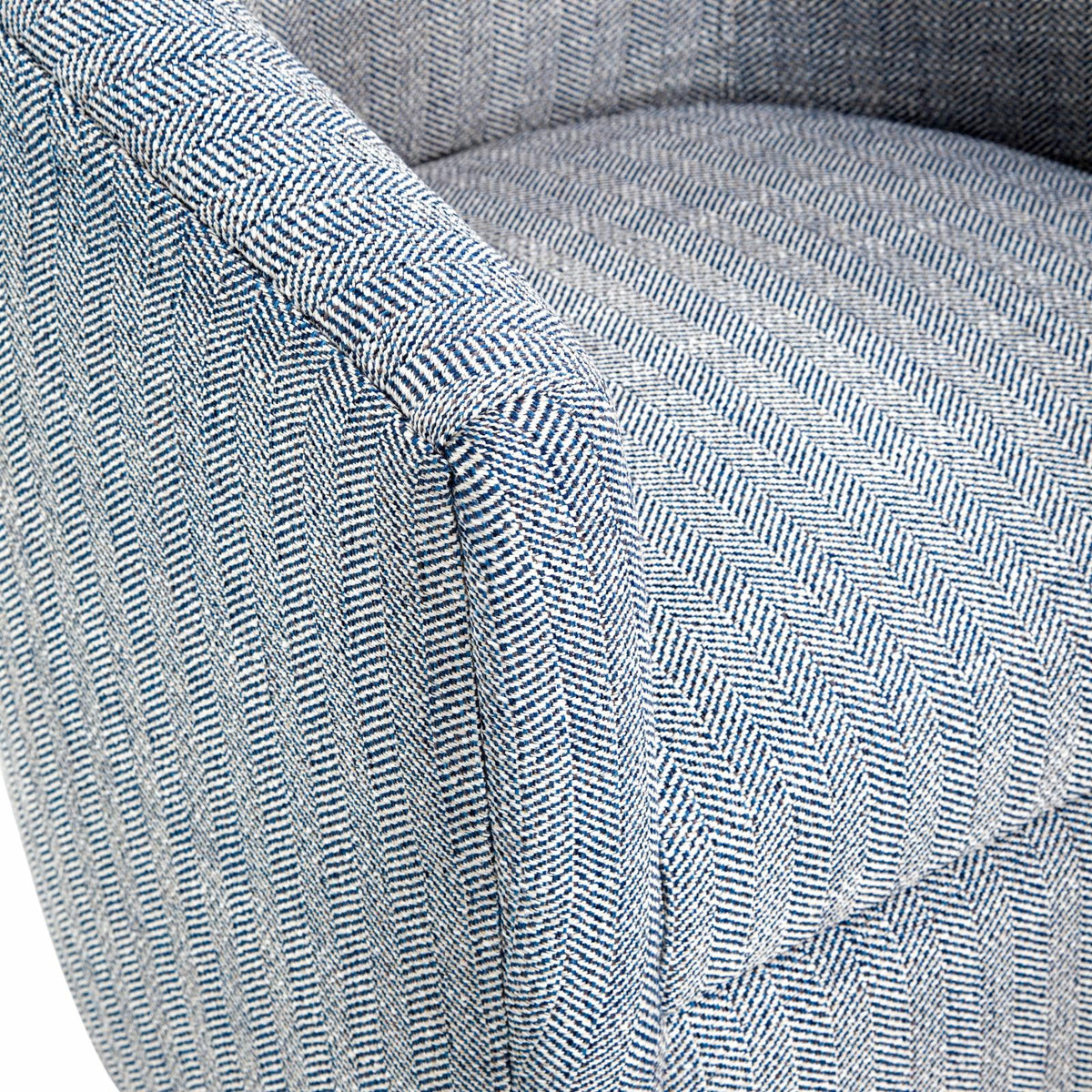Indigo Blue Polyester Fabric Swivel Accent Chair W636
