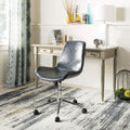 Dark Grey Faux Leather Swivel Adjustable Office Desk Chair N409
