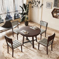 5 Piece Round Dining Table Set with 4 Chairs, Espresso E57847