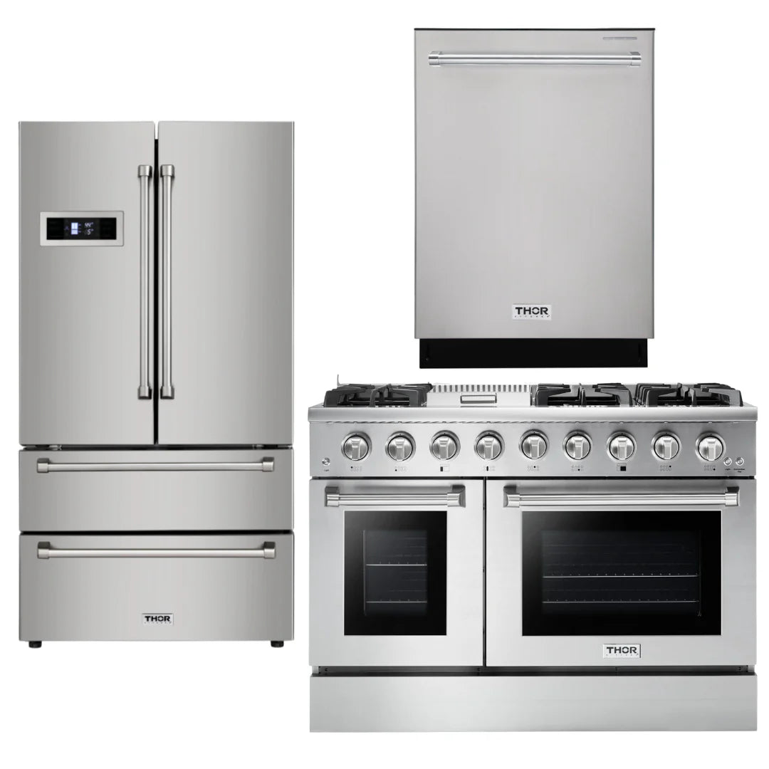 48 Propane Gas Range, Refrigerator, Dishwasher Package L31201