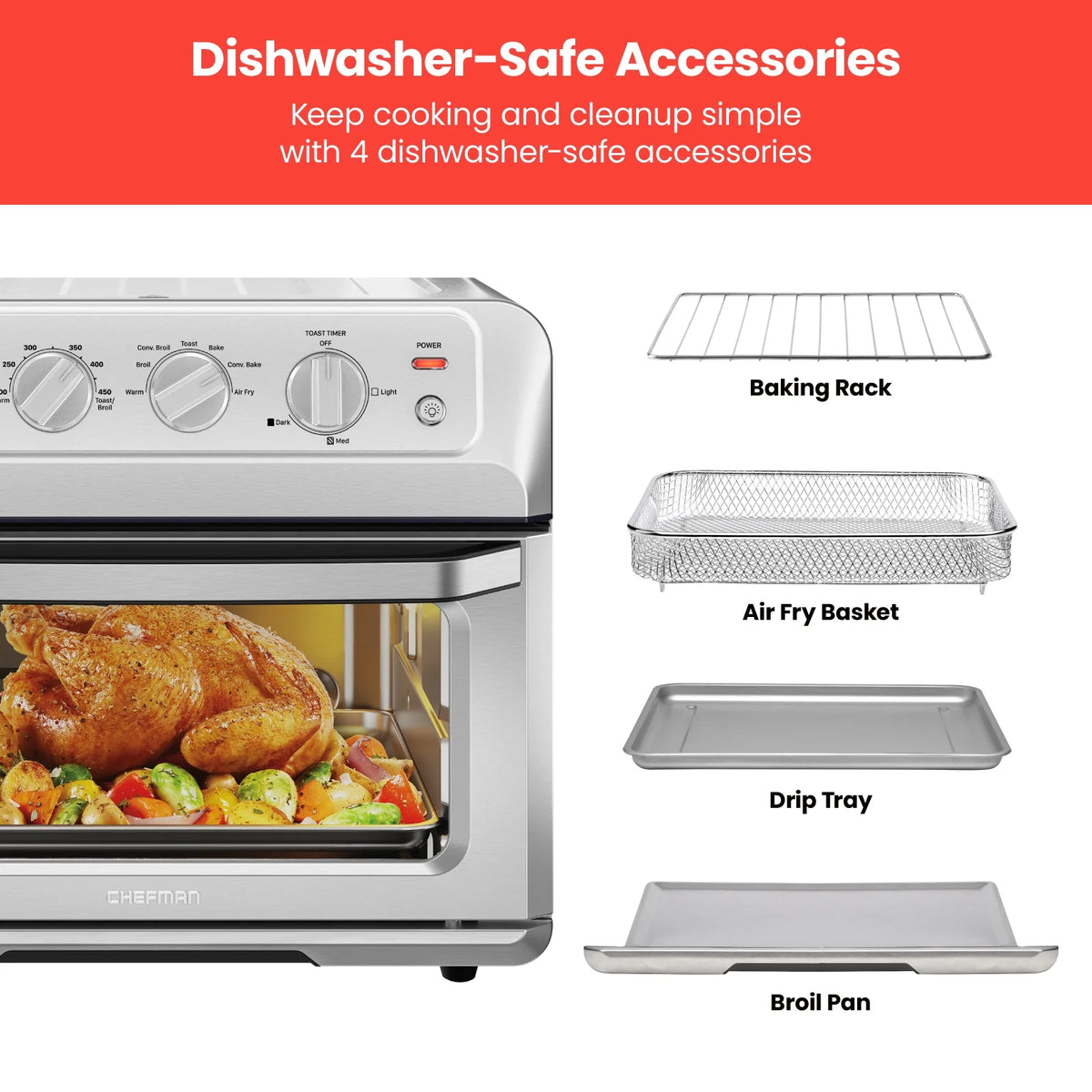 Air Fryer + Toaster Oven Combo, 20 Qt Stainless Steel Z90006
