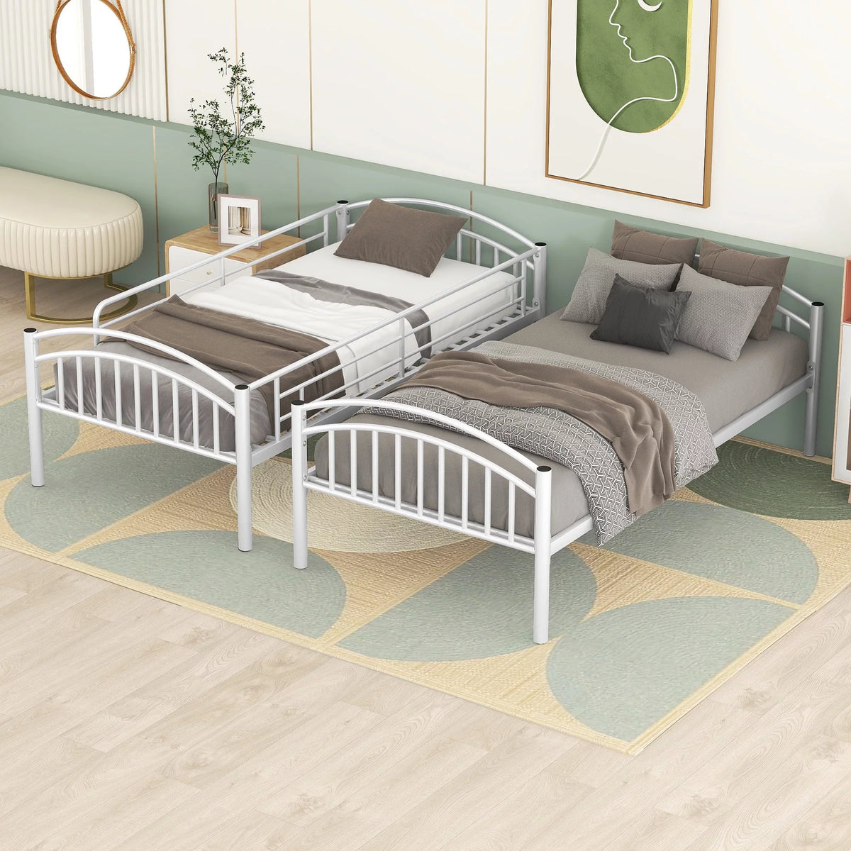 Metal Twin over Twin Bunk Bed B6209