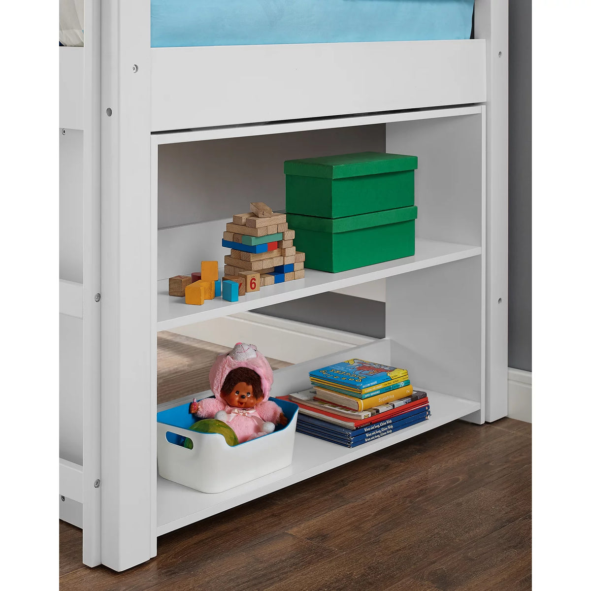 Twin Low Loft Bed with Desk, White E32561