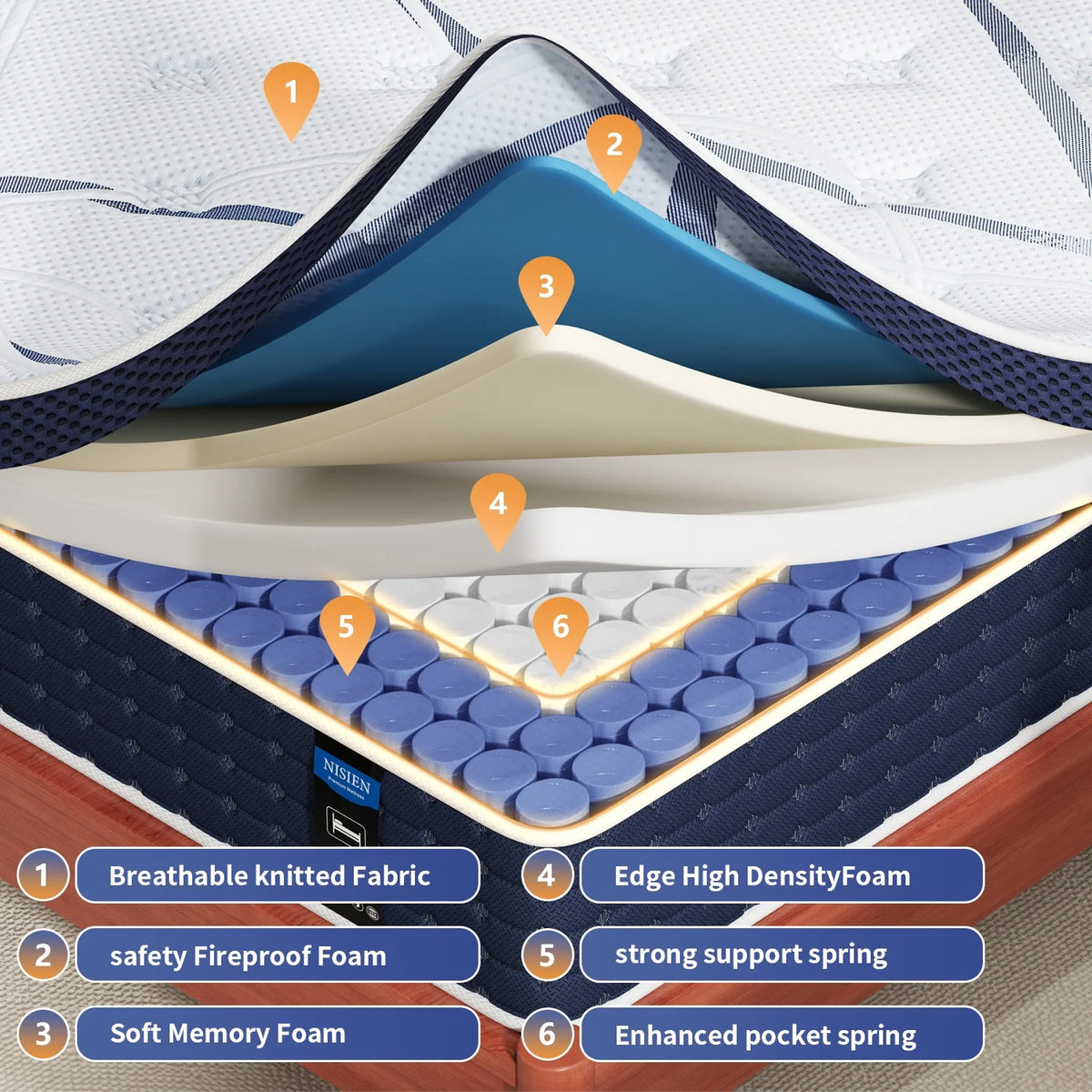 King 12 Inch Hybrid Gel Foam Innerspring Mattress Z54304