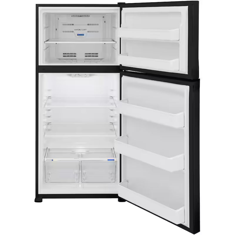 Freestanding Top Freezer Refrigerator in Black E6772