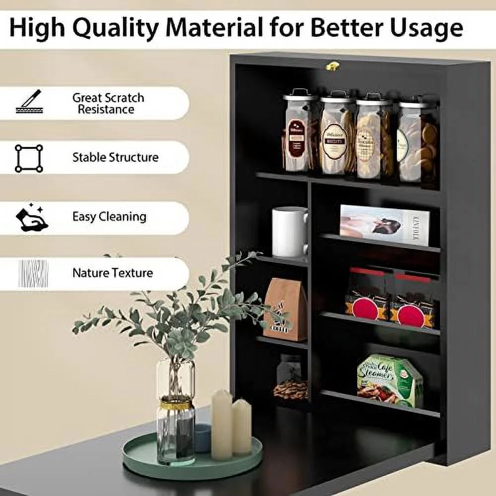 Wall Mounted Foldable Wood Convertible Desk Bookshelf White W516064