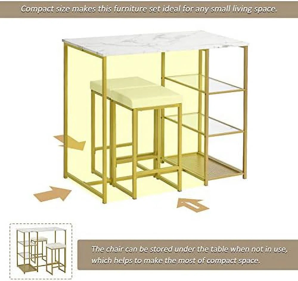 3 Piece Pub Table Set with 2 Chairs M46002