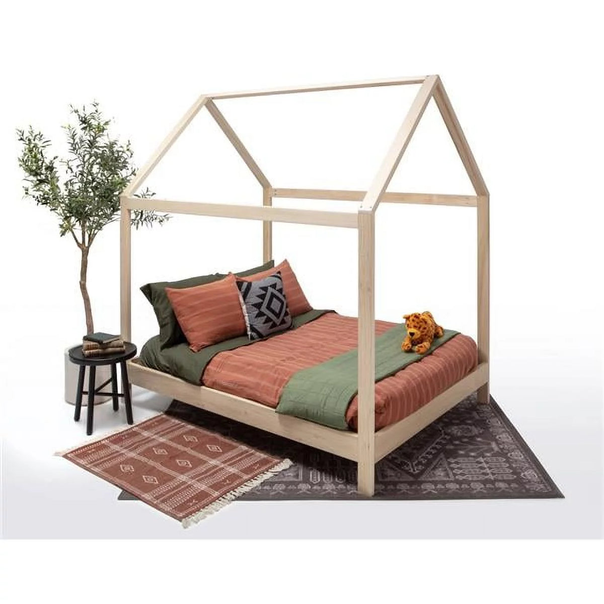 Full Size House Bed with Raised Base F9142