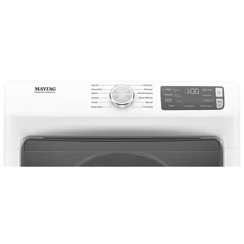 7.3 cu. ft. White Stackable Gas Vented Dryer with Steam D987