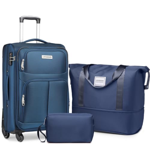 3 Piece Expandable Softside Luggage Set with TSA Lock Spinner Wheels M31012