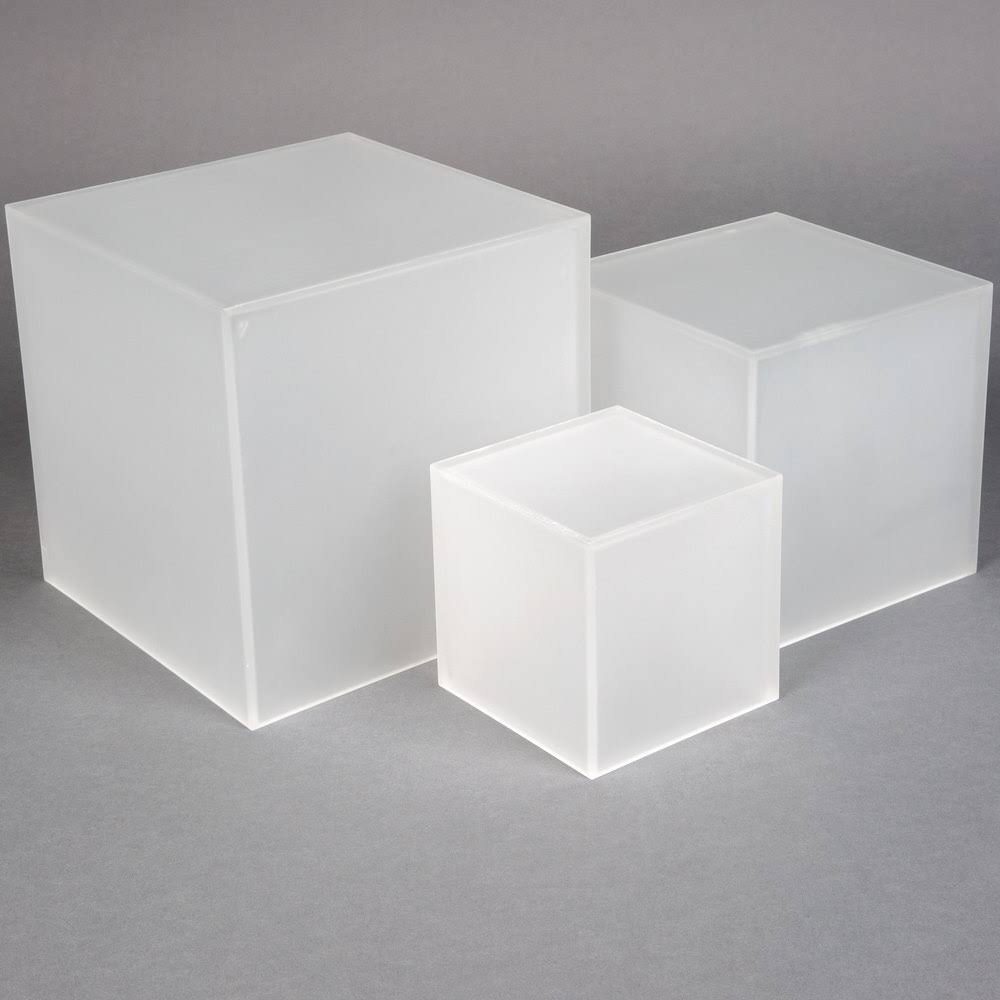 Set of Three Frosted Acrylic Cube Risers U69276