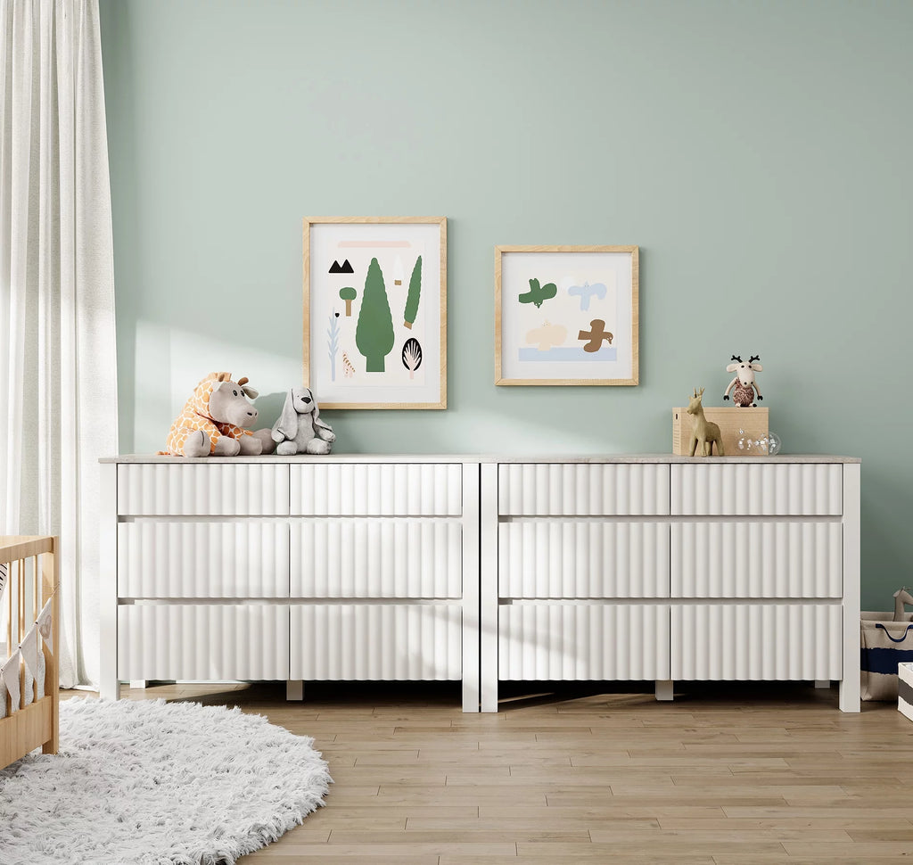 White 12 Drawer Wood Dresser C5975
