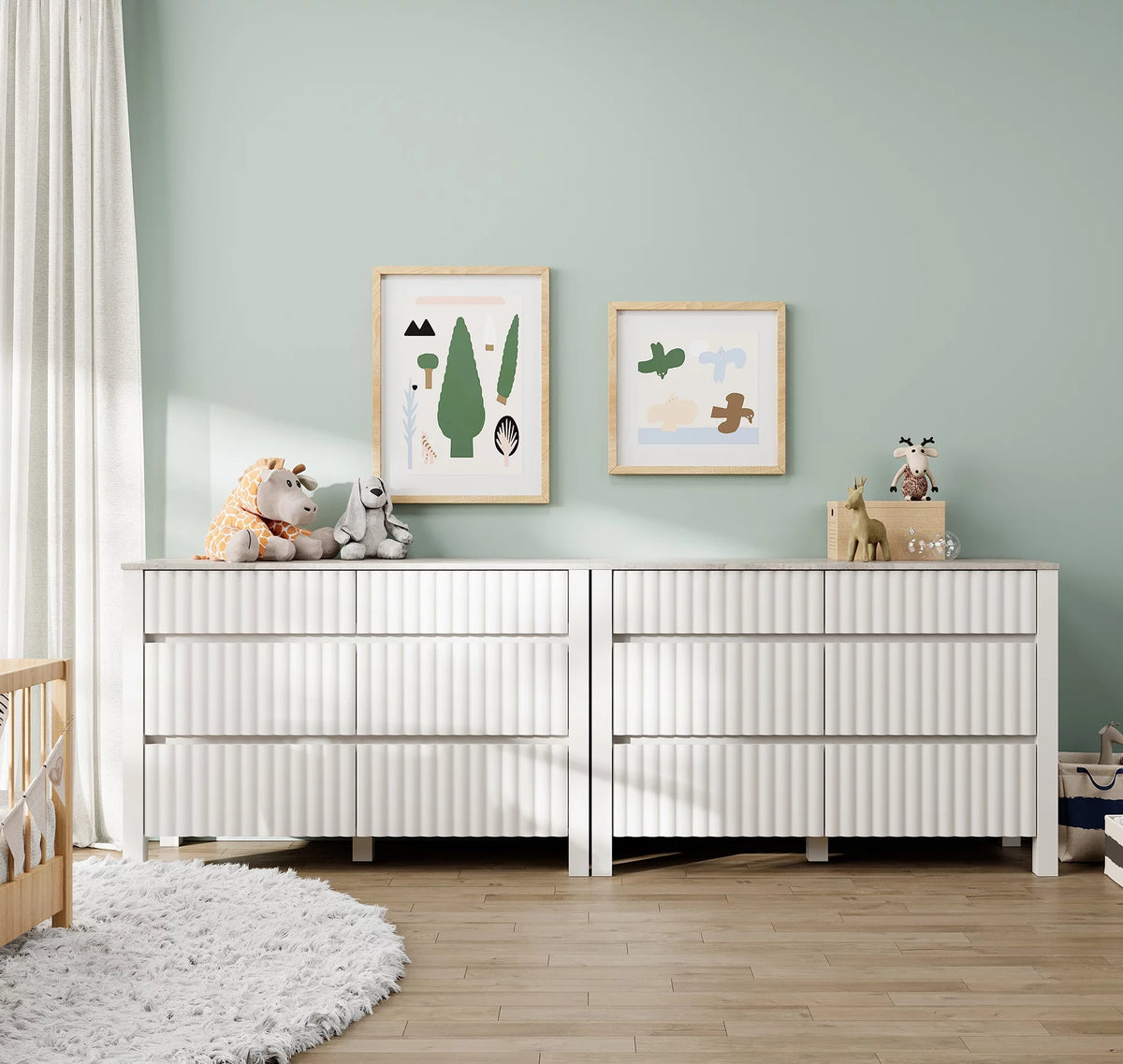 White 12 Drawer Wood Dresser C5975