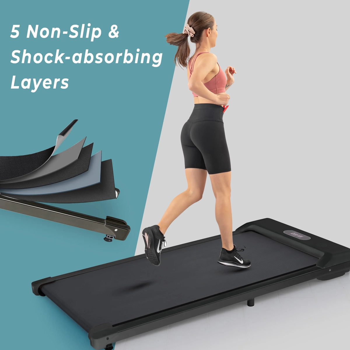 Electric Walking Pad Treadmill with 2 Modes Y8695