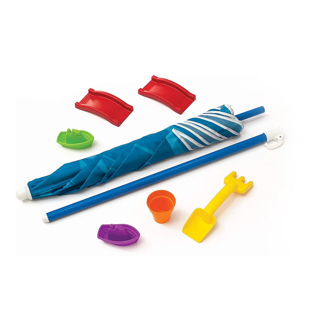 Blue Plastic Sandbox and Water Table with Cover and Umbrella D8845