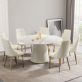 White Artificial Stone Round Dining Table U65853