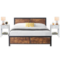 3-Piece Bedroom Set with Queen Size Bed Frame and Nightstands I9385