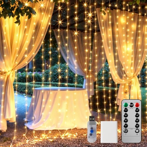 300 LED Curtain String Lights with Remote G198557
