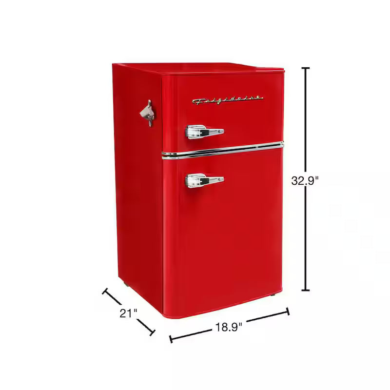 3.2 cu. ft. 2 Door Retro Mini Fridge in Red Q4936