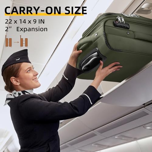 3 Piece Expandable Softside Luggage Set with TSA Lock Spinner Wheels M31012